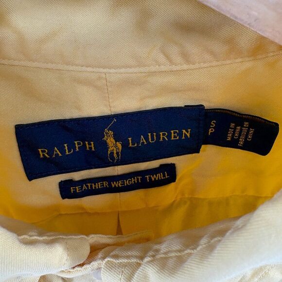 Ralph Lauren Featherweight Twill Button-Down Shirt Yellow Short Sleeve Men’s S - Picture 11 of 11